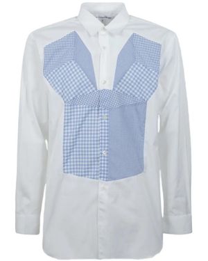 Comme des Garçons Patchwork Gingham-Print Shirt - Blue