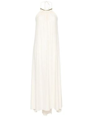 Agua de Coco Halterneck Midi Dress - White