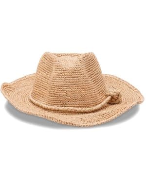 IBELIV Knotted Raffia Hat - Natural