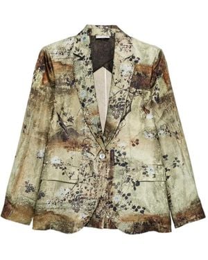 Pierre Louis Mascia Jacquard-Woven Floral-Print Jacket - Green