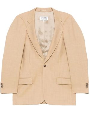 MM6 by Maison Margiela Single-Breasted Blazer - Natural