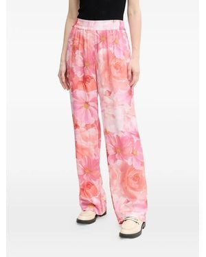 MARC AUREL Floral-Print Trousers - Pink
