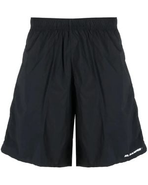 Jil Sander Embroidered-Logo Swim Shorts - Black