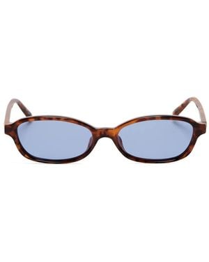 Le Specs Honey Pot Tortoise Oval-Frame Sunglasses - Blue