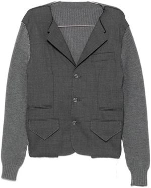 SONIA CARRASCO Paneled Raw-Edge Blazer - Gray