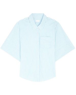 Dries Van Noten Striped Short-Sleeve Shirt - Blue