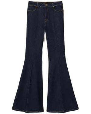 Twinset Vaqueros Acampanados Con Trabillas - Azul