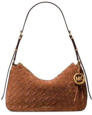 Michael Kors Woven Leather Shoulder Bag - Brown