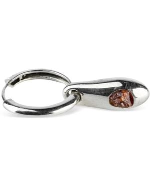 Parts Of 4 Teardrop-Zincite Hoop Earring - White