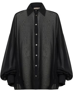 Blanca Vita Satin Shirt - Black