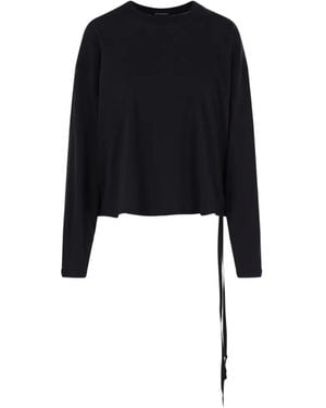 Ann Demeulemeester Tie-Detail T-Shirt - Black