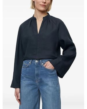 Marc O' Polo Plunging Neckline Blouse - Blue