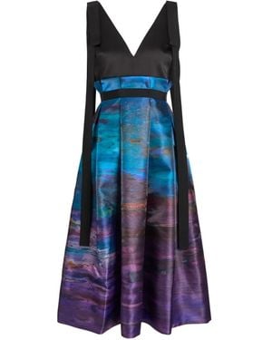 ROKSANDA Runa V-Neck Tie Dress - Blue