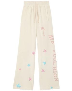 Palm Angels Graphic-Print Track Trousers - White