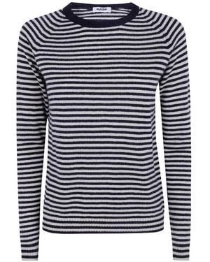 Base London Striped Cashmere Jumper - Blue