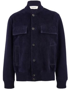 Ferragamo Veste Bomber À Manches Longues - Blue