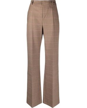 ANDAMANE High-Waisted Checked Pants - Natural