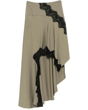 Christopher Esber Lace-trim Asymmetric Maxi Skirt - Green