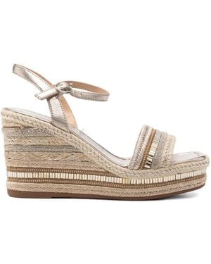 Alma En Pena. Crystal-Embellished Wedge Espadrilles - Natural