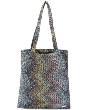 Missoni Sequin-Embellished Zig-Zag Tote Bag - Blue
