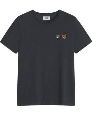 Maison Kitsuné Double Fox Head Cotton T-Shirt - Black