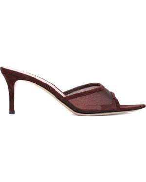Gianvito Rossi 70Mm Leather Heeled Mules - Brown