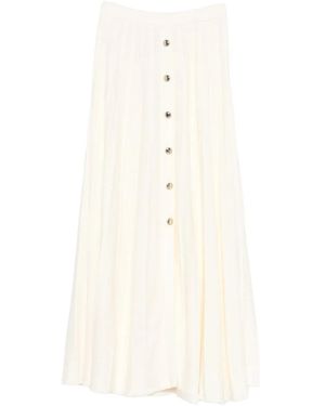 Ba&sh Gonna Lunga Sindy Con Bottoni - Bianco