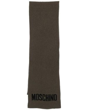 Moschino Logo-Intarsia Ribbed Scarf - Green