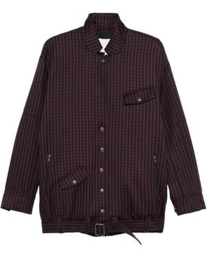 Tibi Gingham Bomber Jacket - Purple
