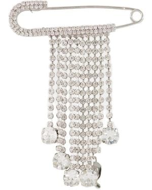 Rabanne Crystal-Embellishment Pin Charm - Weiß
