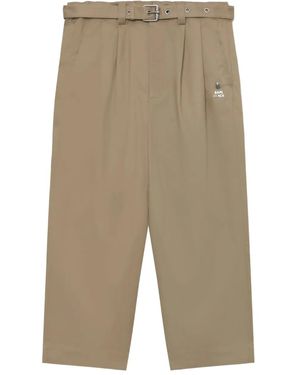 A Bathing Ape Pleated Belted Trousers - Natural