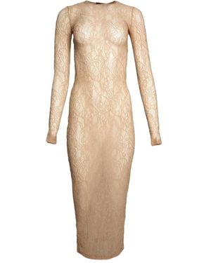 Wardrobe NYC Long-Sleeve Midi Dress - Natural