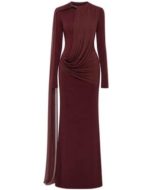 Chats by C.Dam Nilah Draped-Detailing Maxi Dress - Purple
