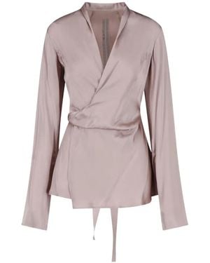 Rick Owens Laura Wrap-Style Tie-Fastening Blouse - Pink