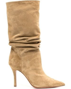 AMINA MUADDI Ida 95Mm Suede Boots - Natural