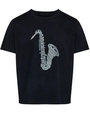 MM6 by Maison Margiela Saxophone-Print T-Shirt - Black