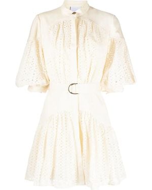 Acler Moore Broderie-Anglaise Puff-Sleeve Dress - Multicolor