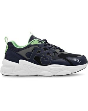 Philipp Plein Lo-Top Logo-Patch Trainers - Blue