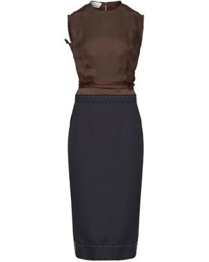 Maison Margiela Chocolate Poly-Wool Dress - Blue