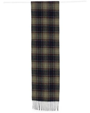 Barbour Tartan-Check Fringed Scarf Set - Black