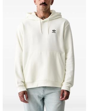adidas Logo-Embroidered Drawstring Hoodie - White