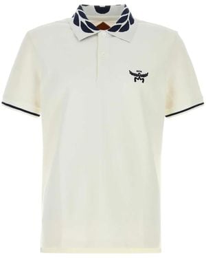 MCM Poloshirt Met Geborduurd Logo - Wit