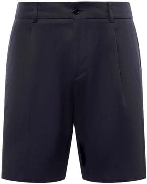BE ABLE Pleated Elasticated-Waist Shorts - Blue