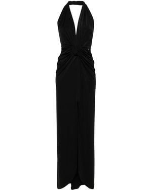 Nissa Plunging V-Neck Maxi Dress - Black
