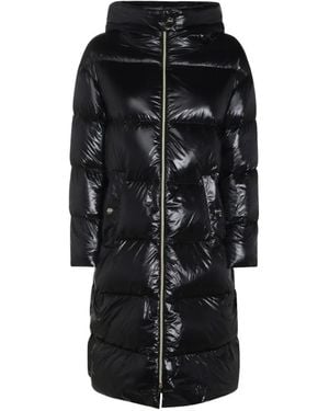 Herno Quilted Hooded Coat - Black