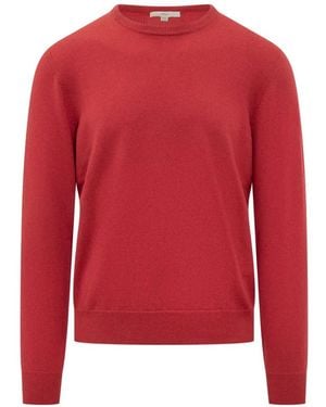 Malo Crew-Neck Cashmere Sweater - Red