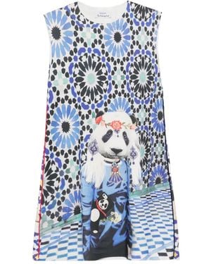 The Artistylist Graphic-Print Sleeveless Mini Dress - Blue