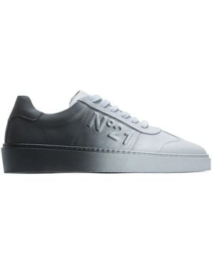 N°21 Gradient-Effect Leather Sneakers - Gray