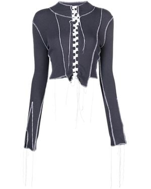 Julfer Nicole Cut-Out Crop Top - Black