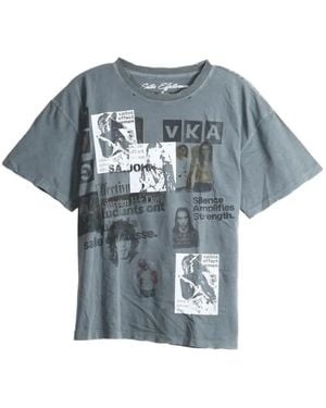 SAITOS Graphic-Print Distressed T-Shirt - Blue